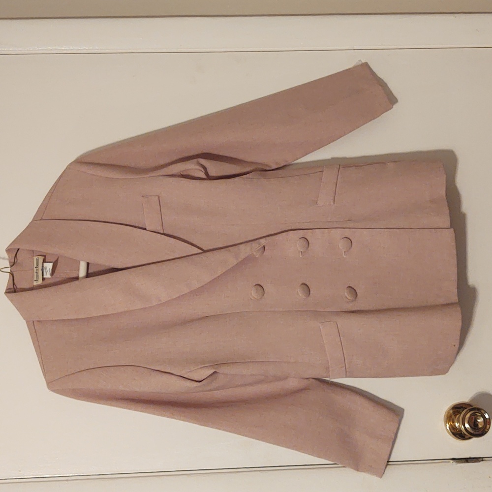 Vintage Mauve Double Breasted 2 Piece Pantsuit SZ 8P